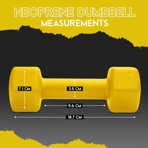Neoprene Dumbbell Set of 2, Non-Slip, Hex Shape, Free Weights for Muscle Toning and Strength Building - Portable Home Gym Hand Weights