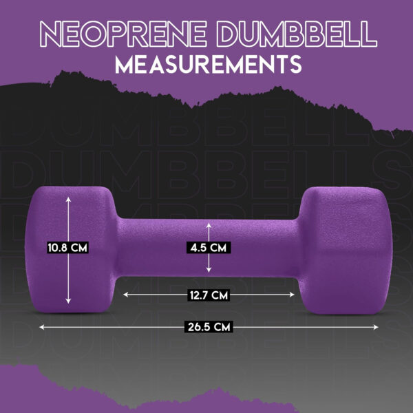 Neoprene Dumbbell Set of 2, Non-Slip, Hex Shape, Free Weights for Muscle Toning and Strength Building - Portable Home Gym Hand Weights