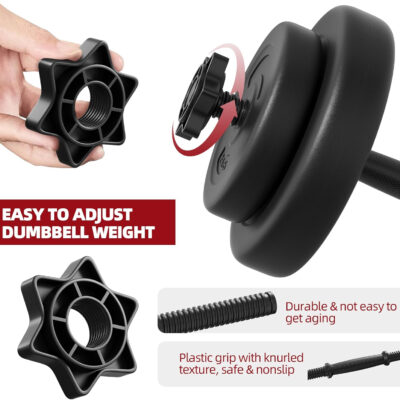 689c6a400ca7cc05811a03928429159bec3688642dbf7d6cf2f1e.jpg Adjustable Dumbbell Set, 40lbs Free Weights Set for Exercise & Fitness, Vinyl Coated Cement Weights with Collars for Women & Men Home Gym Strength Training