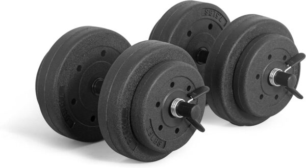 689c6a621eb615df912b3c602928fcc5d29716502701b6a157090.jpg CAP Barbell 40-Pound Adjustable Cement Dumbbell Set β Versatile Vinyl Coated Weights for Home Gym Excellence