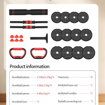 689c6aa9aeccd07f4d08f9fcf54725725ae1fe80488011bb32564.jpg Adjustable Dumbbells,20/30/40/60/80lbs Free Weight Set with Connector, 4 in1 Dumbbells Set Used as Barbell/Kettlebells/Push up Stand, Fitness Workout Equipment for Home Gym for Youth,Women/Men