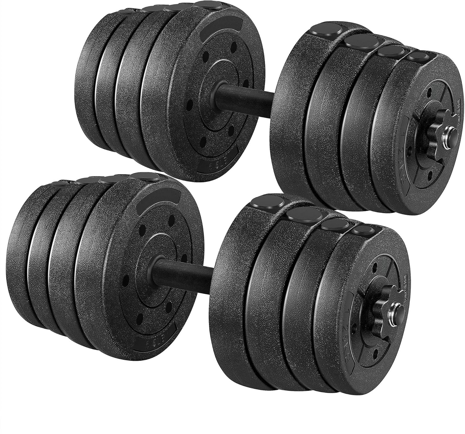 Yaheetech 66LB Weight Dumbbell Set Fitness Adjustable Cap Gym/home Barbell Plates Body Workout for Women and Men Strength Training