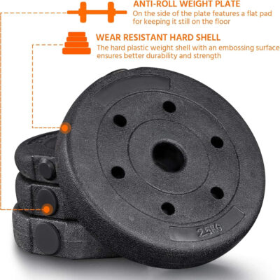 689c6c314311cc1d71d258d84d2e098aa1276f0e0d8360392dc22.jpg Yaheetech 66LB Weight Dumbbell Set Fitness Adjustable Cap Gym/home Barbell Plates Body Workout for Women and Men Strength Training