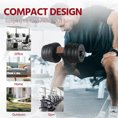 689c6c330c2bbf617c5e1ee908527cfd2e694c1f2d2d7eea9a3c2.jpg Yaheetech 66LB Weight Dumbbell Set Fitness Adjustable Cap Gym/home Barbell Plates Body Workout for Women and Men Strength Training
