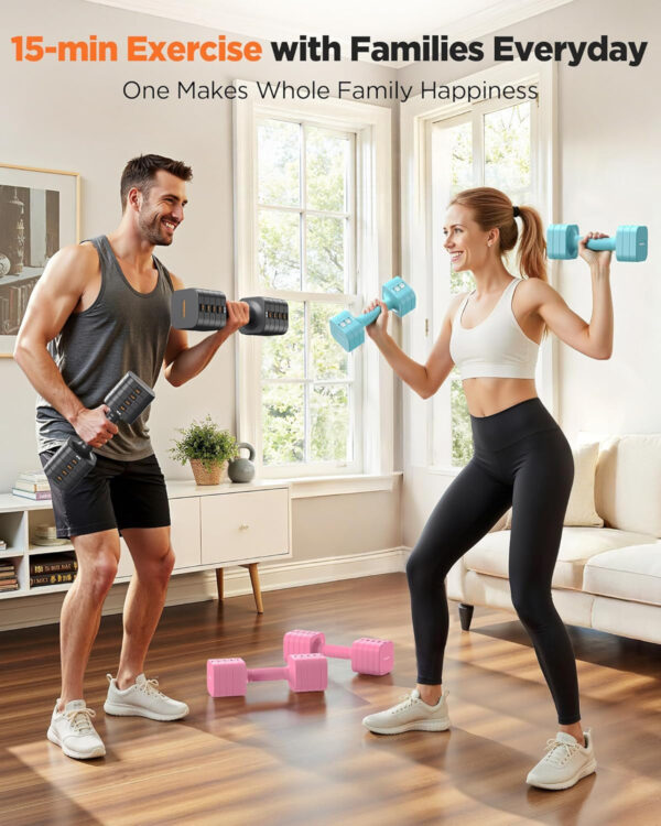 689c6c638648ccf4b5f6c0c90d6fd55359393d2e4e1f9cda88fb2.jpg FEIERDUN 5-in-1 Adjustable Dumbbell Set of 2, 20LBS/10LBS Hand Weights for Women, 1s-Adjust Dual-Stable Dumbbell Set for Women Home Gym & Outdoor