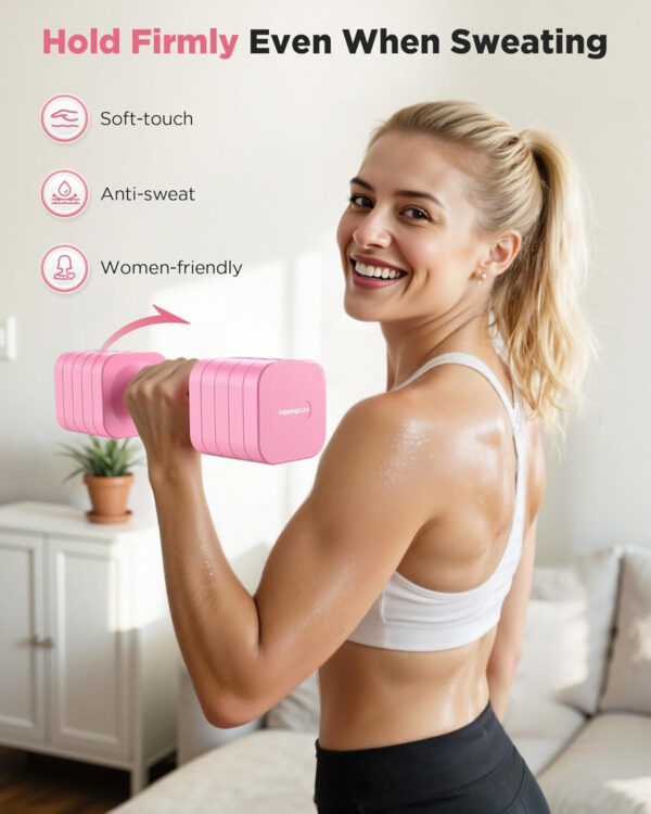 689c6c68ee901e4ef8c8d84d75f21c7dbdf3822853c35faa84c96.jpg FEIERDUN 5-in-1 Adjustable Dumbbell Set of 2, 20LBS/10LBS Hand Weights for Women, 1s-Adjust Dual-Stable Dumbbell Set for Women Home Gym & Outdoor
