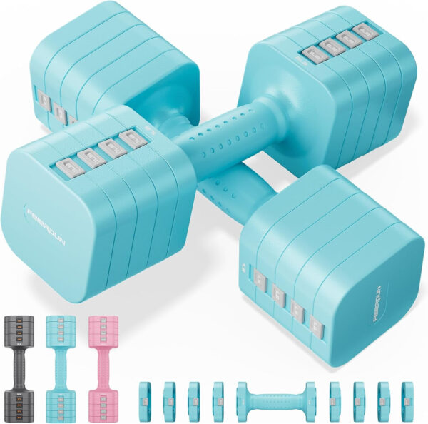 689c6c763474d22ba221752d2b83dec31ed9d27a60ccdc9b6e717.jpg FEIERDUN 5-in-1 Adjustable Dumbbell Set of 2, 20LBS/10LBS Hand Weights for Women, 1s-Adjust Dual-Stable Dumbbell Set for Women Home Gym & Outdoor