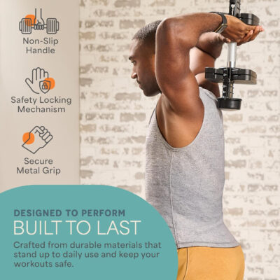 Lifepro Adjustable Dumbbells Set - 5in1-15lb 25lb 43lb 55lb weights Set & Single with Rack - Quick Adjust, Secure Grip - Compact Hand Weights for Men Women Home Gym