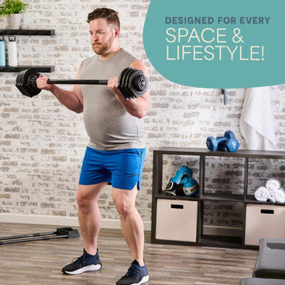 Lifepro Adjustable Dumbbells Set - 5in1-15lb 25lb 43lb 55lb weights Set & Single with Rack - Quick Adjust, Secure Grip - Compact Hand Weights for Men Women Home Gym