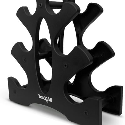 Yes4All Neoprene Coated Dumbbell Hand Weight Sets - Multiple Weight Options with Rack, Anti-roll, Anti-Slip, Hexagon Shape