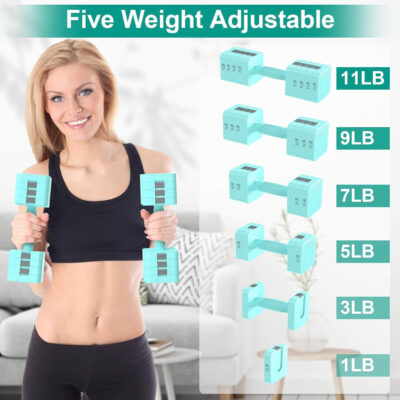 689c6eeed8a23831e38db67fbb1e24f3028ddf79a90b8a4d68cd4.jpg 22LBS Adjustable Dumbbells Set, Hand Weights Sets with 5 Levels 3lb, 5lb, 7lb, 9lb, 11lb, Adjustable Weight Dumbbells for Women/Men Home Gym Full Body Workout