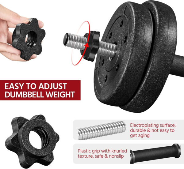 689c6f1fdd5d164420da75a79bcc6b5016ad2269780e7772faa42.jpg Yaheetech Adjustable Dumbbells Weight Set Dumbbell Weights Exercise & Fitness Equipment w/ 4 Spinlock Collars for Women & Men Home Gym Strength Training