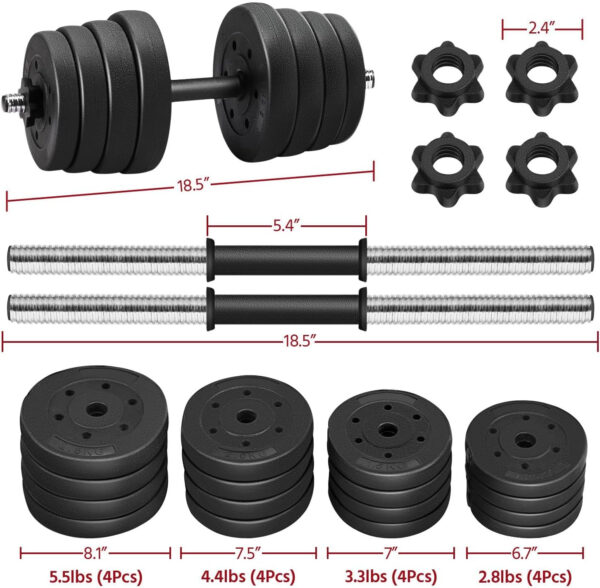 689c6f330441f650a7c767d9f1be485bb7d13ab5708036f025d02.jpg Yaheetech Adjustable Dumbbells Weight Set Dumbbell Weights Exercise & Fitness Equipment w/ 4 Spinlock Collars for Women & Men Home Gym Strength Training