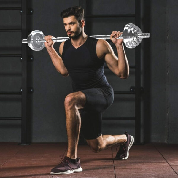 VIVITORY Fitness Dumbbells Set, Adjustable Weight Sets up to 11/22/44/66/110 lbs, with Metal Connecting Rod Used As Barbell, Chromed Weights, Hardcover Gift Box, Home Gym Work Out Training Equipment