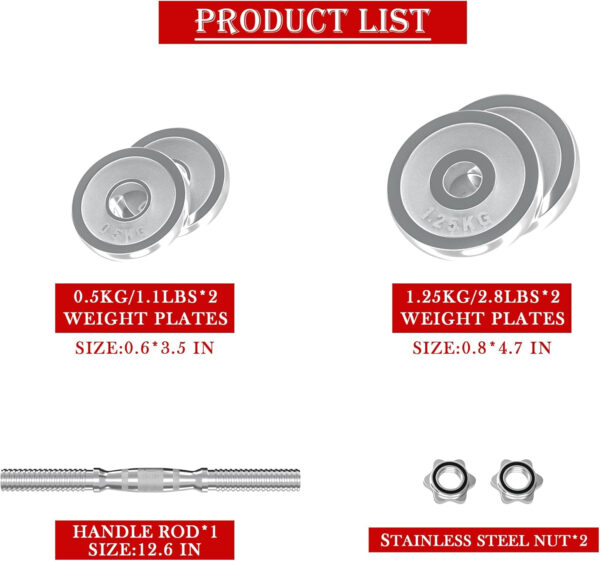 VIVITORY Fitness Dumbbells Set, Adjustable Weight Sets up to 11/22/44/66/110 lbs, with Metal Connecting Rod Used As Barbell, Chromed Weights, Hardcover Gift Box, Home Gym Work Out Training Equipment