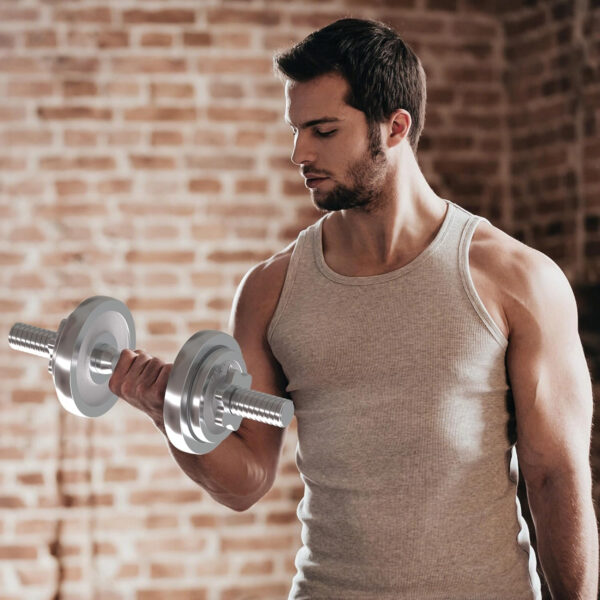 VIVITORY Fitness Dumbbells Set, Adjustable Weight Sets up to 11/22/44/66/110 lbs, with Metal Connecting Rod Used As Barbell, Chromed Weights, Hardcover Gift Box, Home Gym Work Out Training Equipment