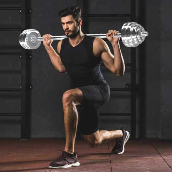 VIVITORY Fitness Dumbbells Set, Adjustable Weight Sets up to 11/22/44/66/110 lbs, with Metal Connecting Rod Used As Barbell, Chromed Weights, Hardcover Gift Box, Home Gym Work Out Training Equipment