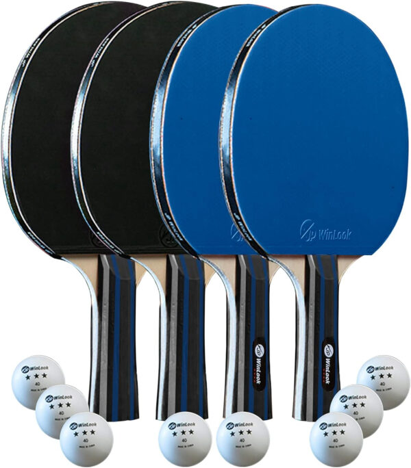 Ping Pong Paddles Sets - Premium Table Tennis Rackets with Ping Pong Balls & Professional Case - JP WinLook Portable Table Tennis Paddles Set for Indoor & Outdoor Play