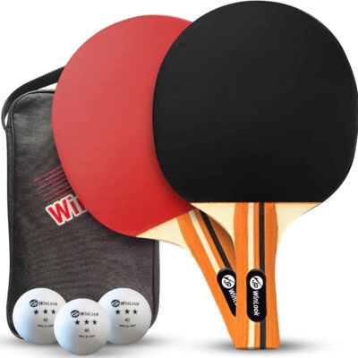 Ping Pong Paddles Sets - Premium Table Tennis Rackets with Ping Pong Balls & Professional Case - JP WinLook Portable Table Tennis Paddles Set for Indoor & Outdoor Play