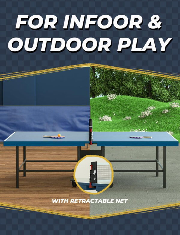 Glymnis Ping Pong Paddles Set Table Tennis Rackets with Balls, Storage Case for Indoor Outdoor Table Tennis Paddle Game Accessories