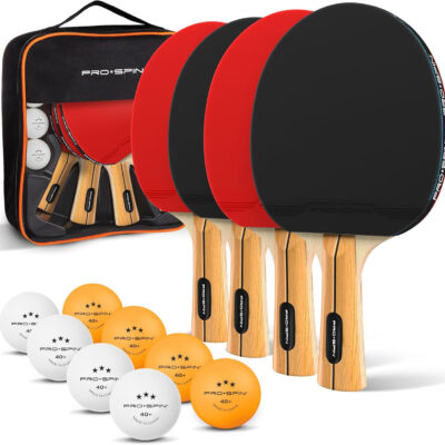 PRO SPIN Ping Pong Paddles - High-Performance Set with Premium Table Tennis Rackets, 3-Star Ping Pong Balls, Compact Storage Case | Professional Quality Ping Pong Paddle Set | Indoor & Outdoor Games