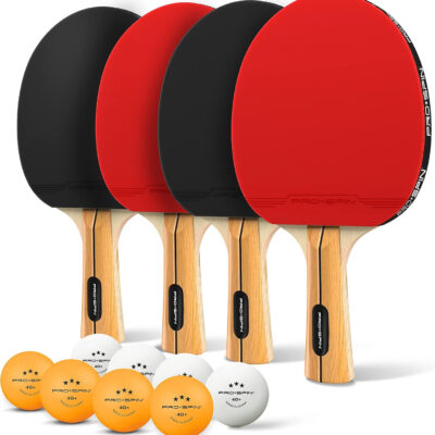PRO SPIN Ping Pong Paddles - High-Performance Set with Premium Table Tennis Rackets, 3-Star Ping Pong Balls, Compact Storage Case | Professional Quality Ping Pong Paddle Set | Indoor & Outdoor Games