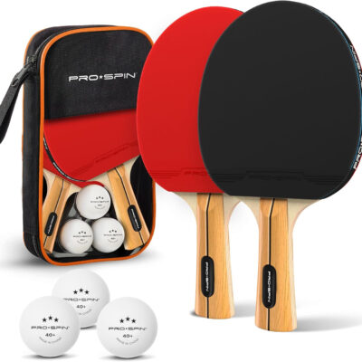 PRO SPIN Ping Pong Paddles - High-Performance Set with Premium Table Tennis Rackets, 3-Star Ping Pong Balls, Compact Storage Case | Professional Quality Ping Pong Paddle Set | Indoor & Outdoor Games