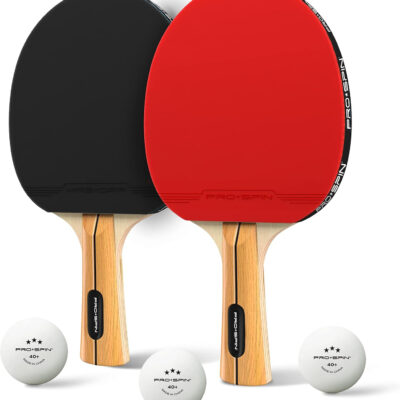 PRO SPIN Ping Pong Paddles - High-Performance Set with Premium Table Tennis Rackets, 3-Star Ping Pong Balls, Compact Storage Case | Professional Quality Ping Pong Paddle Set | Indoor & Outdoor Games