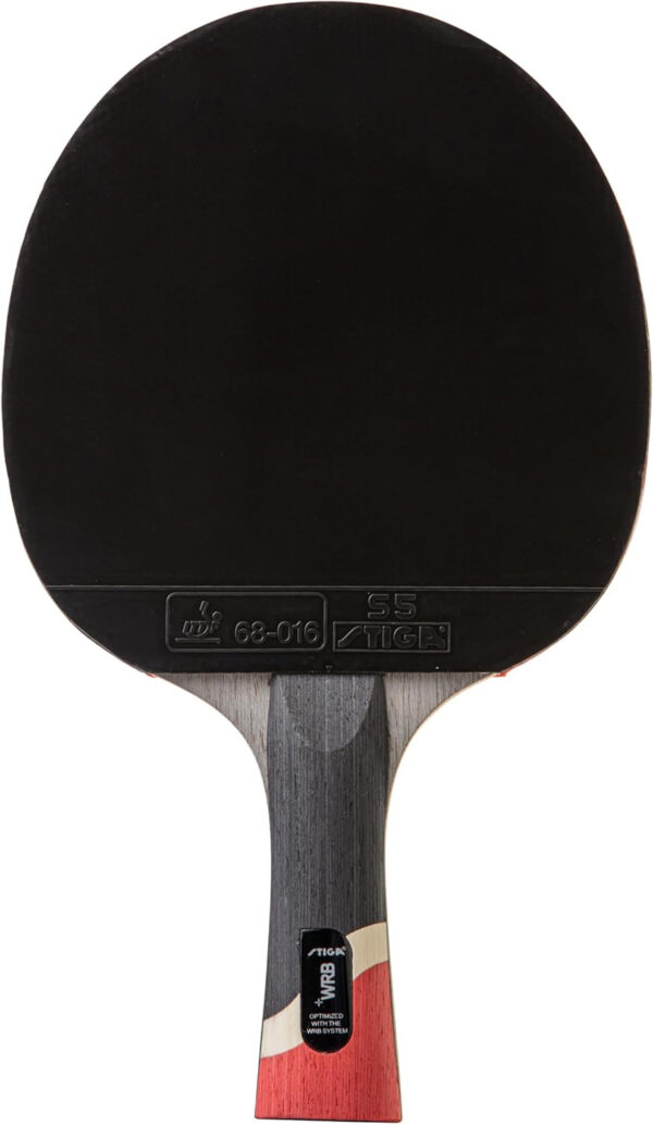 689c7c78e7715582b43610ae433a31838cb1996ec77db99258989.jpg STIGA Pro Carbon Performance-Level Table Tennis Racket with Carbon Technology for Tournament Play - Red and Blue Colors