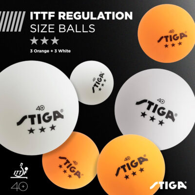 689c7c9be621012d8ec4e83948957478920dcd7536b1d8342b252.jpg STIGA Performance 2 or 4 Player Table Tennis Set – USATT Approved Rackets and 3-Star Balls – 5-Ply Blade & Flared Handle – Perfect for Skill Development