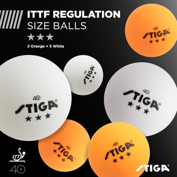 689c7c9be621012d8ec4e83948957478920dcd7536b1d8342b252.jpg STIGA Performance 2 or 4 Player Table Tennis Set – USATT Approved Rackets and 3-Star Balls – 5-Ply Blade & Flared Handle – Perfect for Skill Development