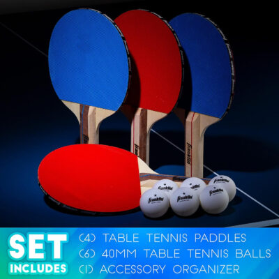 689c7ce283558a08ce7e256d07dff8f3d7e55e13d54e1912d0661.jpg Franklin Sports Ping Pong Paddle Set with Balls - 2 Player & 4 Player Table Tennis Paddle Kit - Full Ping Pong Starter Kit