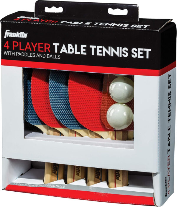 689c7cf4a1b767c18532669149e2f551d6d098af93d326dd9fcc2.jpg Franklin Sports Ping Pong Paddle Set with Balls - 2 Player & 4 Player Table Tennis Paddle Kit - Full Ping Pong Starter Kit