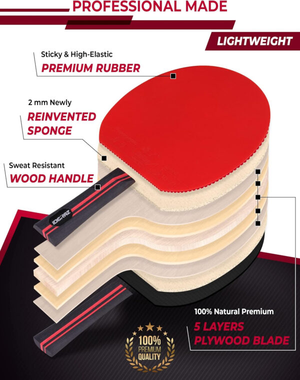 689c7d370181f0d9aebe44b99db53756348b48e85893aff25ce48.jpg Ping Pong Paddle Professional Racket - Table Tennis Racket with Carrying Case - ITTF Approved Rubber for Tournament Play - Best Table Tennis Paddle