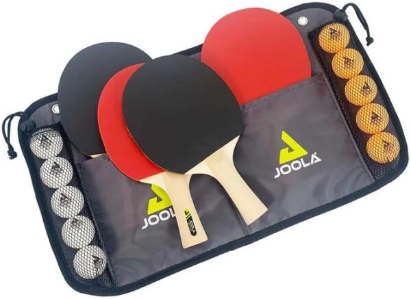 689c7d5e41f7b20ecc02e4135848b365baeb9f71d89ab470396a9.jpg JOOLA Family Premium Ping Pong Paddles Set of 4 - Advanced Table Tennis Rackets, 10 Training 3 Star Ping Pong Balls, and Storage Case - Competitive or Recreational Play - Indoor and Outdoor Compatible