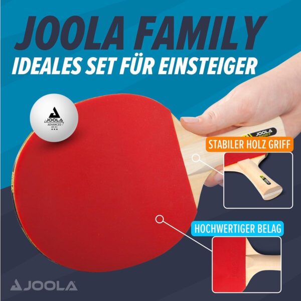 689c7d6589eb37a6830a3abdbee8340582c829dd4980324160384.jpg JOOLA Family Premium Ping Pong Paddles Set of 4 - Advanced Table Tennis Rackets, 10 Training 3 Star Ping Pong Balls, and Storage Case - Competitive or Recreational Play - Indoor and Outdoor Compatible