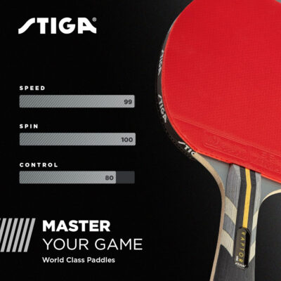 689c7d9f1e5c3a11ba051a35e89471f81a142837f91c9b0455ba2.jpg STIGA Carbon Fiber Ping Pong Paddle - 2mm Sponge, Flared Handle - Performance Table Tennis Racket, Black