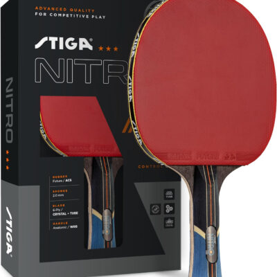 689c7ee8166b8a486b232c1cf089351d0232df6d83a5129cabc2d.jpg STIGA Nitro Performance Ping Pong Paddle - 6-ply Light Blade - 2mm Premium Sponge – Flared Handle for Exceptional Grip - Performance Table Tennis Racket for Serious Play
