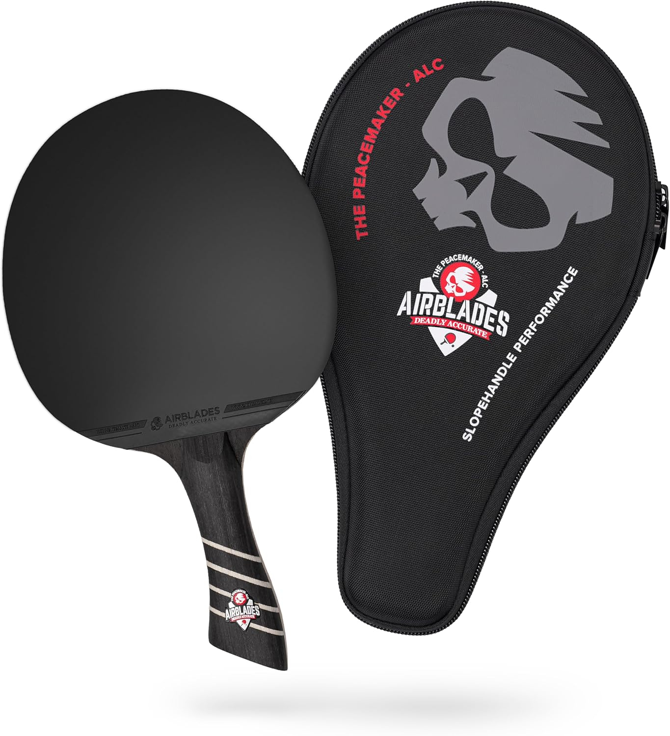The Peace Maker ALC - Professional Ping Pong Paddle - Carbon Fiber Table Tennis Racket Producing Maximum Spin & Control for All Levels - Hard Carry Case & Ergonomic Handle.