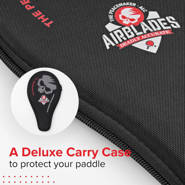 689c7f2b3ad8d3385b895b6b1e885329f326e7880c0bcb132cc41.jpg The Peace Maker ALC - Professional Ping Pong Paddle - Carbon Fiber Table Tennis Racket Producing Maximum Spin & Control for All Levels - Hard Carry Case & Ergonomic Handle.