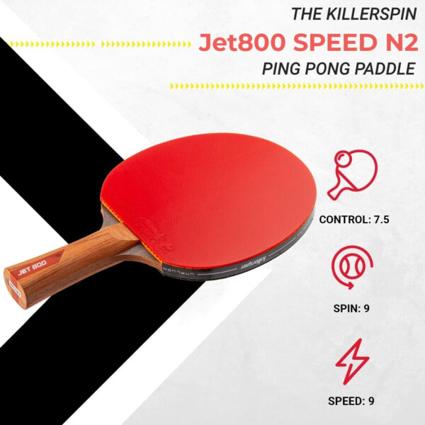 689c7fb4763a1e93738945cff100ca54381581a0f6e1bf297c447.jpg Killerspin Jet 800 Speed N2 - A Professional Grade Ping Pong Paddle - Competition Grade, Advanced Players, Red/Black