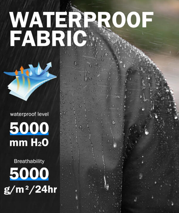 ZITY Men's Rain Jacket Waterproof with Hood Lightweight Raincoat for Golf Hiking Camping Cycling