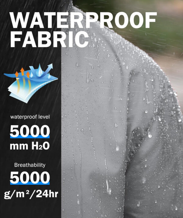 ZITY Men's Rain Jacket Waterproof with Hood Lightweight Raincoat for Golf Hiking Camping Cycling