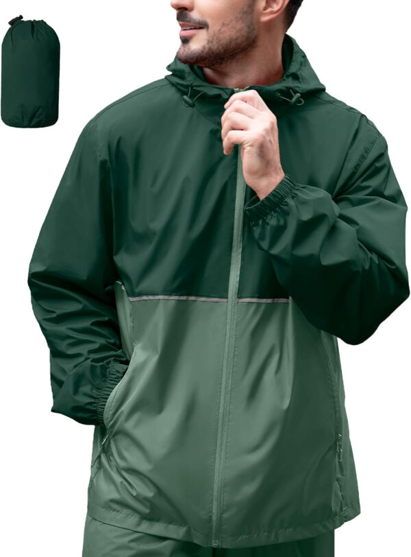 ZITY Men's Rain Jacket Waterproof with Hood Lightweight Raincoat for Golf Hiking Camping Cycling