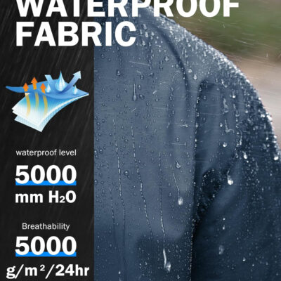 ZITY Men's Rain Jacket Waterproof with Hood Lightweight Raincoat for Golf Hiking Camping Cycling