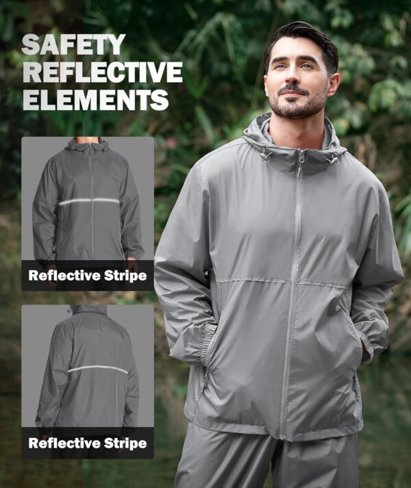 ZITY Men's Rain Jacket Waterproof with Hood Lightweight Raincoat for Golf Hiking Camping Cycling