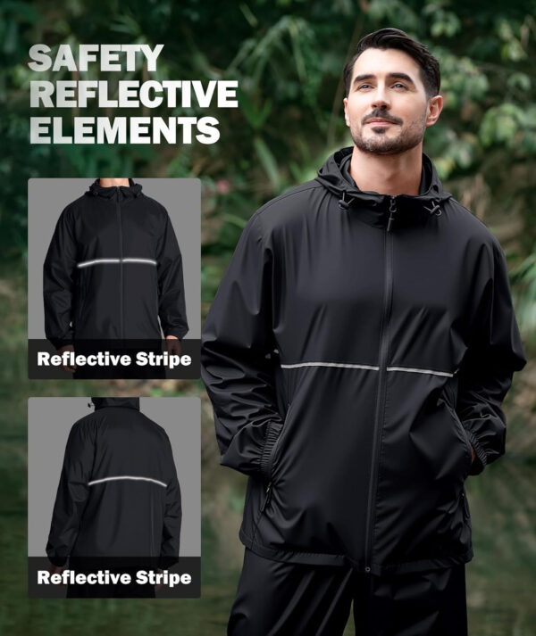ZITY Men's Rain Jacket Waterproof with Hood Lightweight Raincoat for Golf Hiking Camping Cycling