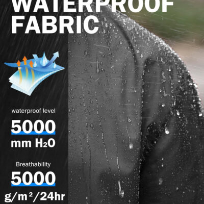 ZITY Men's Rain Jacket Waterproof with Hood Lightweight Raincoat for Golf Hiking Camping Cycling