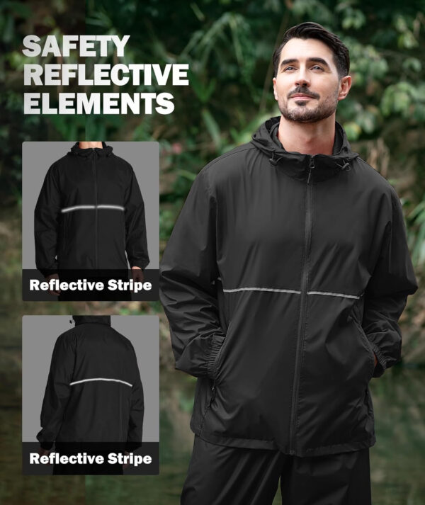 ZITY Men's Rain Jacket Waterproof with Hood Lightweight Raincoat for Golf Hiking Camping Cycling