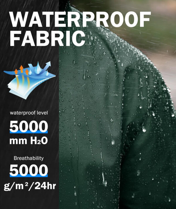 ZITY Men's Rain Jacket Waterproof with Hood Lightweight Raincoat for Golf Hiking Camping Cycling